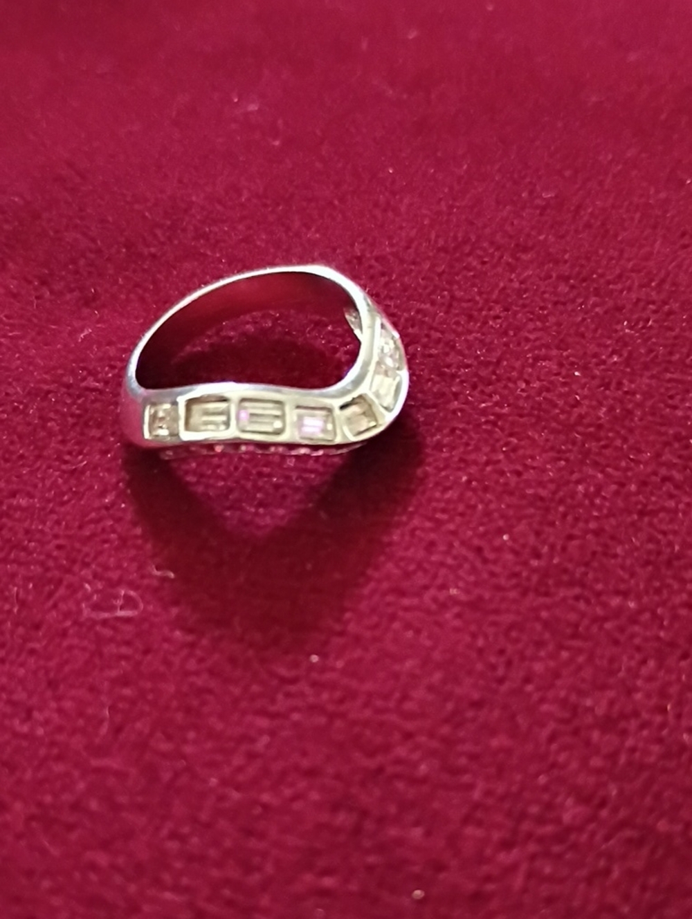 Silver Tone Wave Band Ring in Silver